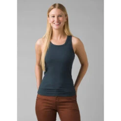 Prana Women's Foundation Rib Tank -Active Wear Shop 1971001 GREYBLUEHEATHER