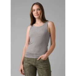 Prana Women's Foundation Rib Tank -Active Wear Shop 1971001 HEATHERGREY 1