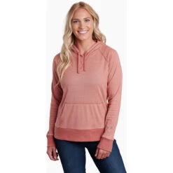KUHL Women's Stria Pullover Hoody -Active Wear Shop 4096 Stria Hoody Clay Front