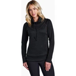 KUHL Women's Lea Pullover -Active Wear Shop 4186 Lea Pullover Black Front