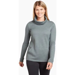KUHL Women's Athena Pullover -Active Wear Shop 4214 ws athena pullover pewter green front pdp photo