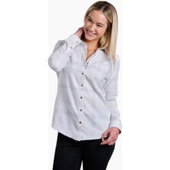 KUHL Women's Kamila Flannel -Active Wear Shop 8377 Kamila Flannel Sea Salt Front