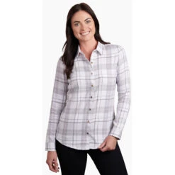 KUHL Women's Kamila Flannel -Active Wear Shop 8377 kamila flannel mist front pdp photo