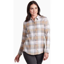 KUHL Women's Kamila Flannel -Active Wear Shop 8377 kamila flannel sand dune front pdp photo