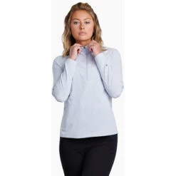 KUHL Women's Bandita 1/2 Zip Pullover -Active Wear Shop 8453 Bandita Pullover Hoody Zenith Front