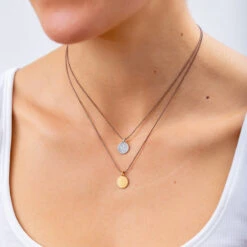 Tiny Charm Necklace - 16" -Active Wear Shop Bronwen TCPalmLeaf GoldSilver