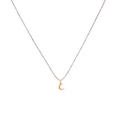 Tiny Charm Necklace - 16" -Active Wear Shop TinyCharmCrescentMoonGold 2006 TA G 16