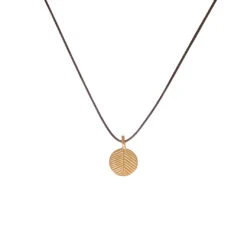 Tiny Charm Necklace - 16" -Active Wear Shop TinyCharmNecklacePalmLeafGold 2053 TA G 16