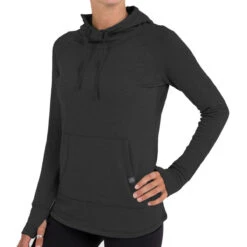 Women's Bamboo Fleece Pullover Hoody -Active Wear Shop W Fleece pullover HeatherBlack 1000px 1