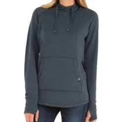 Women's Bamboo Fleece Pullover Hoody -Active Wear Shop W Fleece pullover Hoody BlueDusk 1