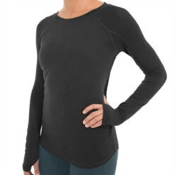 Women's Bamboo Midweight Long Sleeve -Active Wear Shop W MWLS HeatherBlack 1