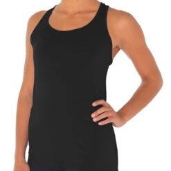 Women's Bamboo Motion Racerback Tank -Active Wear Shop W RazorTank Black 1000px 1 2