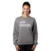 Cotopaxi Women's Do Good Crew Sweatshirt -Active Wear Shop f20 w do good crew sweathirt heather gray on model