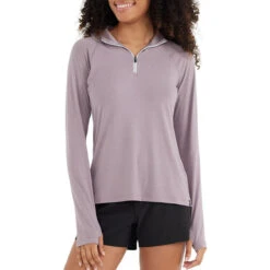 Women's Bamboo Flex Quarter Zip -Active Wear Shop flex quarter zip purple sage women top 1 1