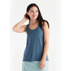 Women's Bamboo Motion Racerback Tank -Active Wear Shop motion racerback slate blue women 1